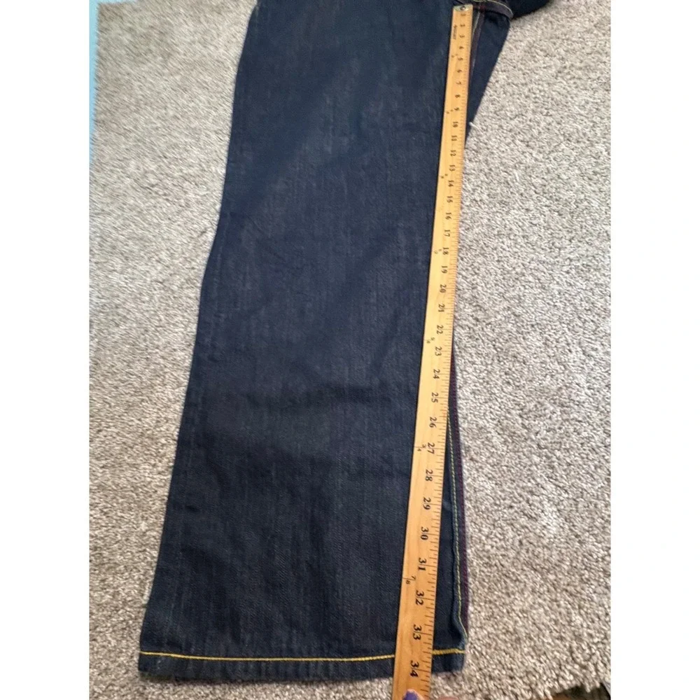 Coogi Jeans Mens Size 40 Embroidered Multi Color Pockets Denim Streetwear Pants
